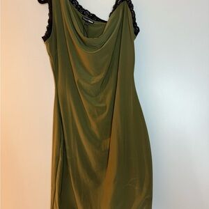 Fashion Nova Olive Dress with Black Lace